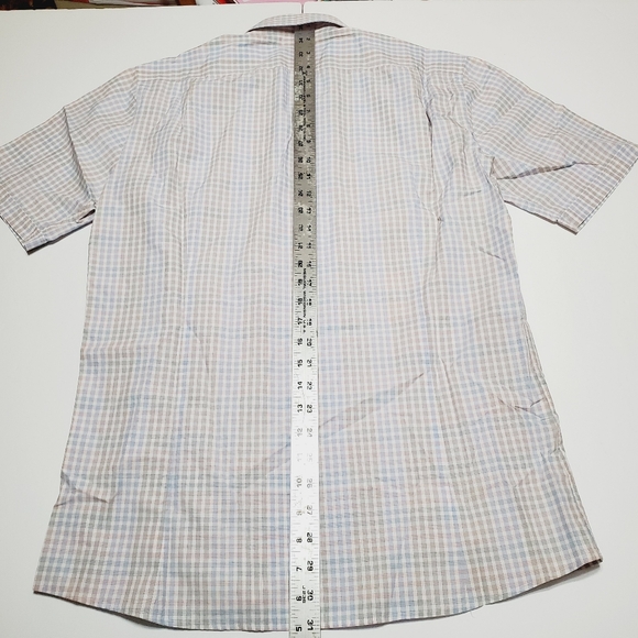 Hugo Boss Pink & Blue Plaid Pattern Men's Casual Short Sleeve Shirt XL Slim - Picture 4 of 4